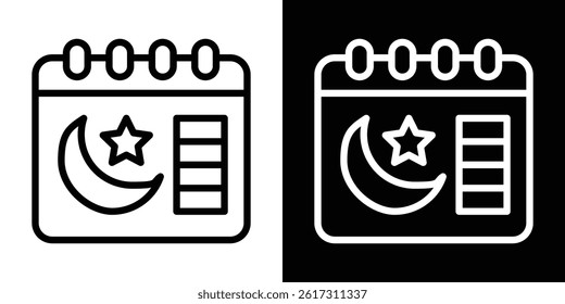 Islamic calendar icon vector for web and mobile app. Symbol isolated.