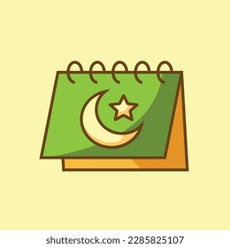calendario islámico simple icono gráfico vector, ramadan kareem