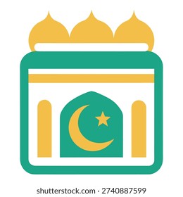 islamic calendar vector icon on 