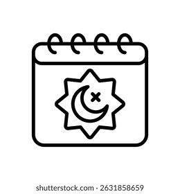 Islamic Calendar vector icon stock illustration