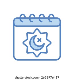 Islamic Calendar vector icon stock illustration