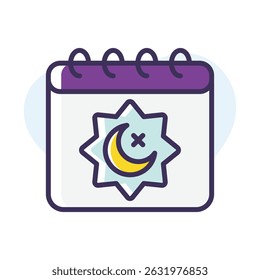Islamischer Kalender, Vektorsymbol, Stockgrafik