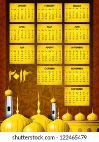 Islamic Calender 2013. EPS 10.