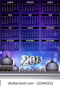 Calender islámico 2013. EPS 10.