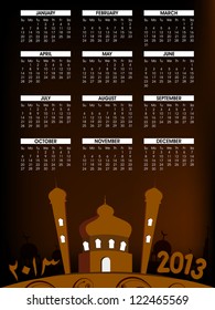 Islamic Calender 2013. EPS 10.