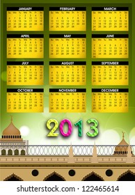 Islamic Calender 2013. EPS 10.