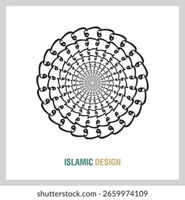 Islamic Calligraphy geometrical background seamless pattern with ornamental colorful detail of islamic art round mandala ornament.