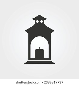 Islamisches Kerzenlicht-Laterne-Symbol - einfache Vektorgrafik