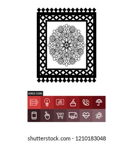 Islamic carpet vector icon