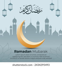 Hintergrund der islamischen Feier. Ramadan Karim Arabische Typografie. Ramadan Kareem Banner, Poster Design.