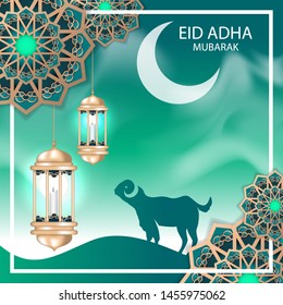 islamic celebration eid adha mubarak illustration design