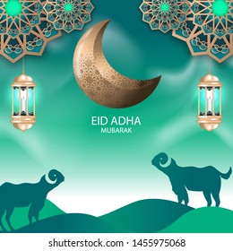 islamic celebration eid adha mubarak illustration design