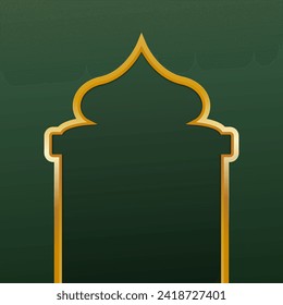 Islamic celebration elegant background with empty gold border