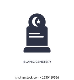 islamic cemetery icon. Simple element illustration from buildings concept. islamic cemetery editable symbol design on white background. Can be use for web and mobile.