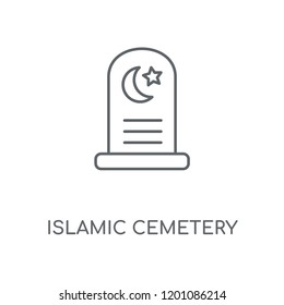 Islamic Cemetery linear icon. Islamic Cemetery concept stroke symbol design. Thin graphic elements vector illustration, outline pattern on a white background, eps 10.