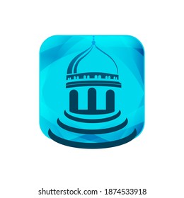 islamic center building moslem center mosque logo design graphic concept vector
