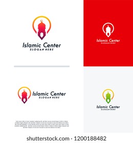 Islamic Center logo designs concept vector, Mosque Point logo designs vector