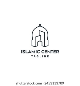 Islamic Center Logo Symbol Design Template Flat Style Vector