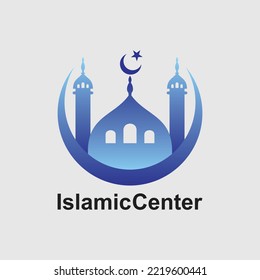 Islamic Center Logo-Islamic Religious Center Education logo vector-Muslim Learn logo-Modern Islamic Center-Islamic center for education or foundation symbol-Islam learning logo template Vector