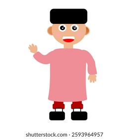 islamic child character illustration vector