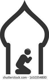 Islamic church vector icon. Flat Islamic church symbol is isolated on a white background.
