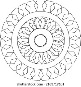 Islamic Circle Design Made With Black Thin Circles