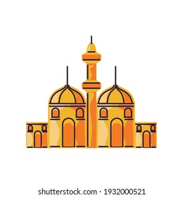 torre de construcción de ciudad islámica mezquita ilustración vectorial caricatura estilo aislado