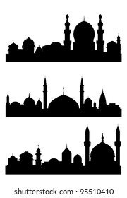 Islamic city silhouettes for architecture design. Vector illustration