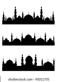Islamic city silhouettes for design. Vector illustration