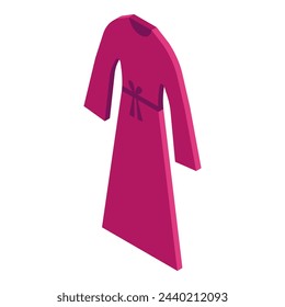 Icono de tela islámica vector isométrico. Moda abaya. Ropa femenina