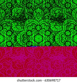Islamic colored mandala round ornament on green background. Vector architectural muslim texture design. Can be used for brochures invitations, persian motif.