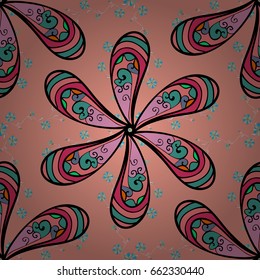Islamic colored mandala round ornament on colorful background. Vector architectural muslim texture design. Can be used for brochures invitations, persian motif.