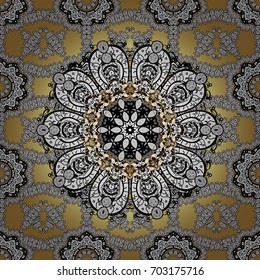 Islamic colored mandala round ornament on a colorful background. Vector architectural muslim texture design. Can be used for brochures invitations, persian motif. 