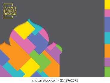 Islamic Colorful Banner Template. Billboard, Poster, Social Media, Greeting Card Template 