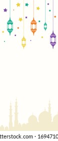 Islamic colorful Ramadan lantern background