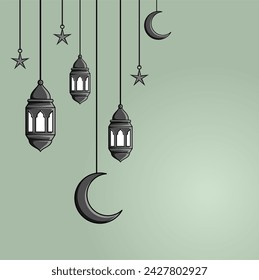 Plantilla de fondo de linterna de Ramadán colorido islámico