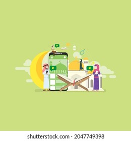 Islamic Community Mobile Application Vector Concept