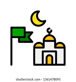 Islamic community vector illustration, Ramadan related filled style icon