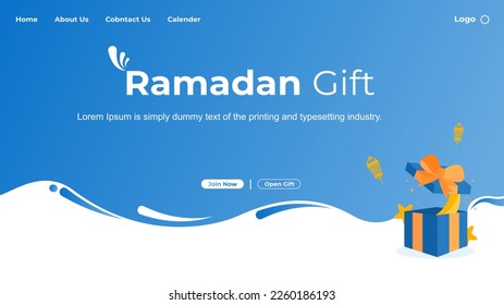 Islamische Concept-Illustration mit Geschenkbox-Illustration für Ramadan Kareem-Funningpage, Web-Banner, Werbung in sozialen Medien und Präsentation