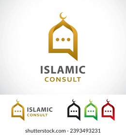 Plantilla de diseño del logotipo de la consulta islámica