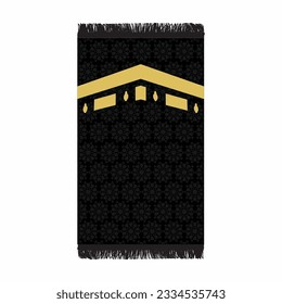 Islamic Cool Black Color Prayer Mat Rug Arabic Design