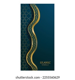 Islamic copy space vertical banner design background