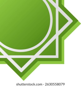 Elementos de decoração de ornamento de canto islâmico em gradiente verde elegante