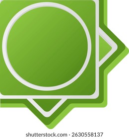 Islamic Corner Ornament Decoration Elements in Elegant Green Gradient