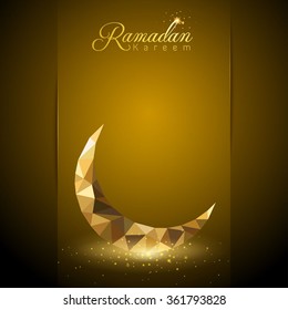 islamic crescent gold mosaic greeting background Ramadan Kareem - Translation of text : Ramadan Kareem - May Generosity Bless you during the holy month