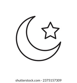 Icono de la media luna islámica. Ilustración de vectores en fondo blanco..eps