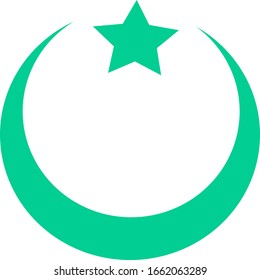 Islamischer Halbmond und Sternkuppel auf weißem Hintergrund. Einzige Vektorillustration Abbildung Ramadan Symbol. Arabianische Ikone. Arabianische Vektorillustration Symbol für islamische Sternmoschee, glücklicher Ramadan und Islam-Symbol.