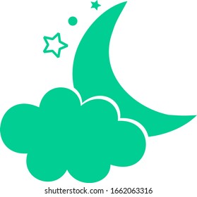 Islamic crescent moon and star dome on white background. Isolated vector illustration Ramadan icon. Arabian icon. Arabian vector icon for Islamic star mosque, happy Ramadan and Islam symbol.