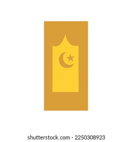 Islamic crescent star mosque door logo vector. Crescent moon logo. Islamic logo. Ramadan logo