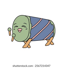 Islamic Cute Doodle Cartoon Illustration - Bedug